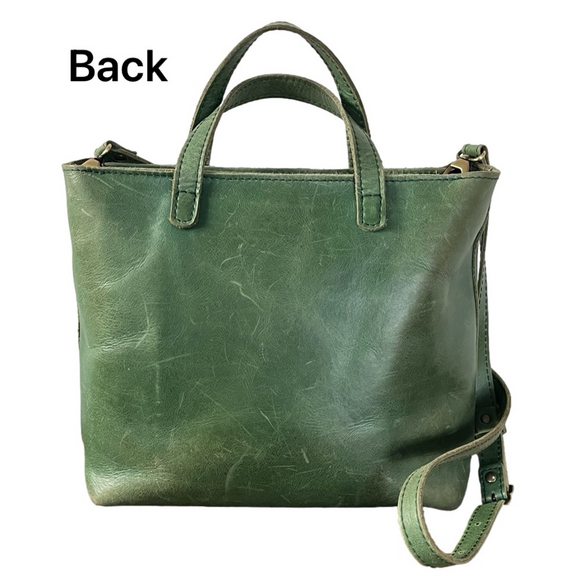 Portland Leather Goods Medium Zipper Crossbody Bag in Cowboy Mint Green - Picture 2 of 16